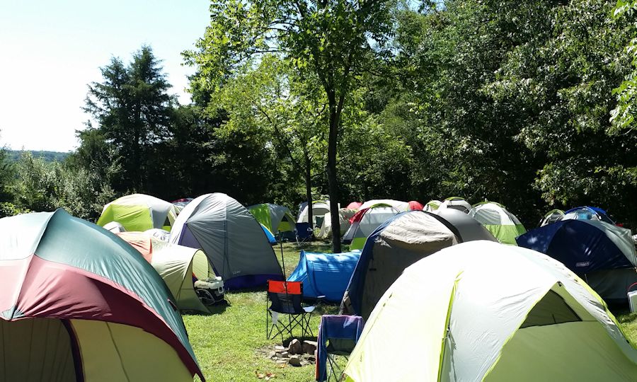 Photo of a group of tents in a campground