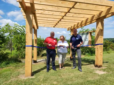 Ribbon cutting at Formosa CA pergola