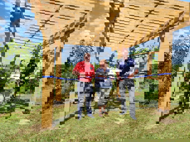 Ribbon cutting at Formosa CA pergola